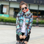 Load image into Gallery viewer, Fashion Printing Wadded jacket Female Coat Women Winter New Slim Warm Down cotton clothing Long sleeve Coat Winter Jackets F1378
