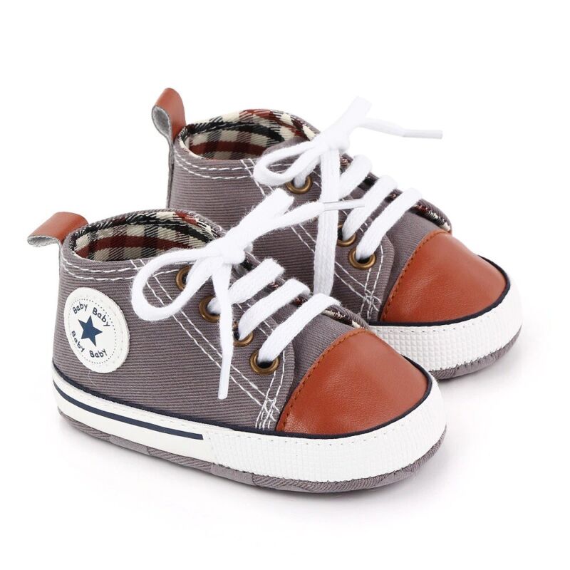 Baby Infant Classic Canvas Baby Shoes Boy Girl Soft Sole Size 1 2 3 0-18 Months