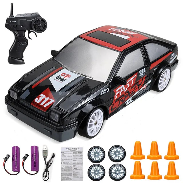 2.4G High speed Drift Rc Car 4WD Toy Remote Control AE86 Model GTR Vehicle Car RC Racing Cars Toy for Children Christmas Gifts High speed Drift Rc Car 4WD Toy Remote Control AE86 Model GTR Vehicle Car RC Racing Cars Toy for Children Christmas Gifts