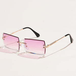 Fashion Rimless Rectangle Sunglasses