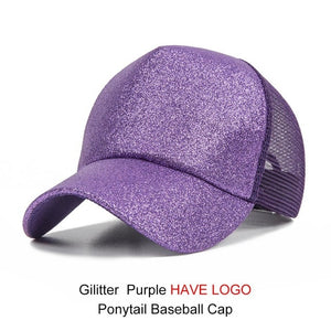 URDIAMOND 2019 Ponytail Baseball Cap Women Messy Bun Snapback Summer Mesh Hats Casual Sport Sequin Caps Drop Shipping Hat Cap