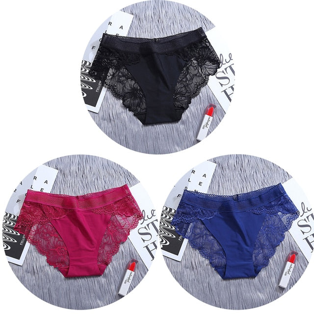 3Pcs/Lot Lace Women's Panties Sets