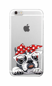 Cute Puppy Bunny Cat Princess Meow French Bulldog Soft Phone Case Coque Funda For iPhone 7 7Plus 6 6S 6Plus 8 8Plus X Samsung