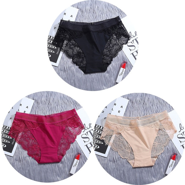 3Pcs/Lot Lace Women's Panties Sets