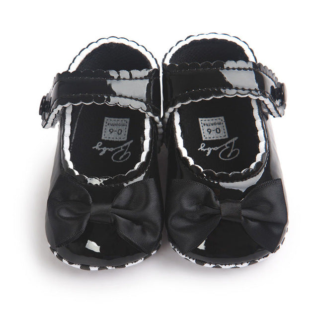 Autumn Soft Sole Girl Baby Shoes PU First Walkers Baby Girl Butterfly-knot Shoes 0-18 Months Baby Moccasins Shoe