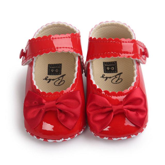 Autumn Soft Sole Girl Baby Shoes PU First Walkers Baby Girl Butterfly-knot Shoes 0-18 Months Baby Moccasins Shoe