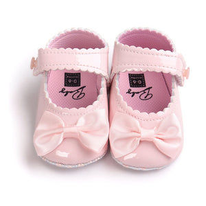 Autumn Soft Sole Girl Baby Shoes PU First Walkers Baby Girl Butterfly-knot Shoes 0-18 Months Baby Moccasins Shoe