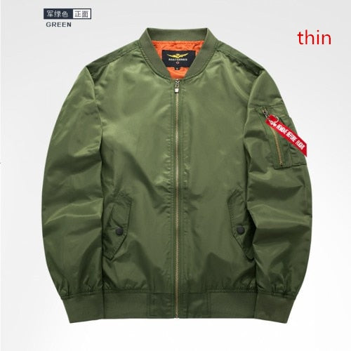 2017 High quality Ma1 Thick and thin Army Green Military motorcycle Ma-1 aviator pilot Air men bomber jacket