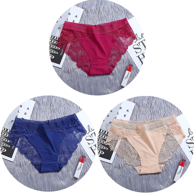 3Pcs/Lot Lace Women's Panties Sets