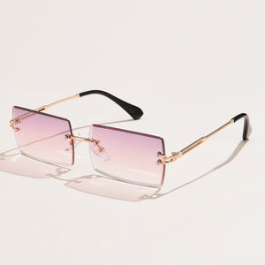 Fashion Rimless Rectangle Sunglasses