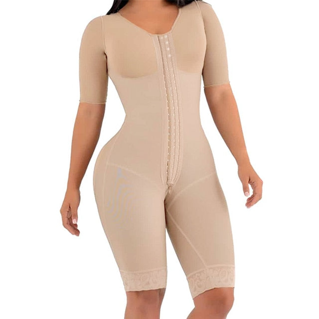 Fajas Postpartum One Piece Compression Girdle Brooch Sleeves Tummy Control Corset Abdomen Butt Lifter Panties Cincher Girdle - Shapers