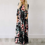 Load image into Gallery viewer, 2018 Summer Long Dress Floral Print Boho Beach Dress Tunic Maxi Dress Women Evening Party Dress Sundress Vestidos de festa XXXL
