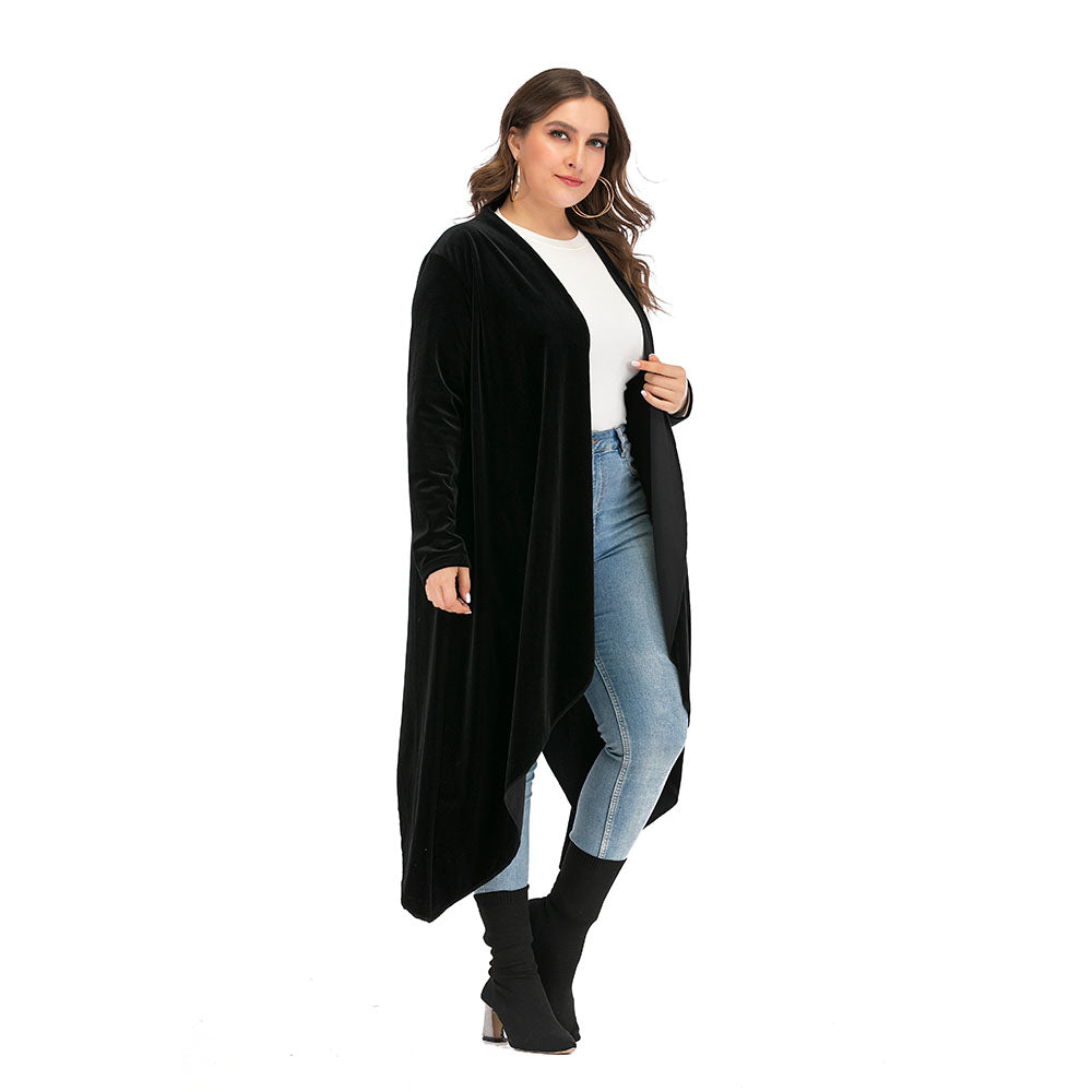 Womens Open Front Loose Blouse Cardigan Sweater Long Sleeve Tops Coats Plus Size