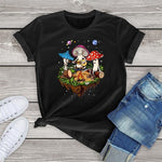 Load image into Gallery viewer, Psychedelic Forest Mushroom Tee Festival Summer Casual Oversized Camping T-shirt
