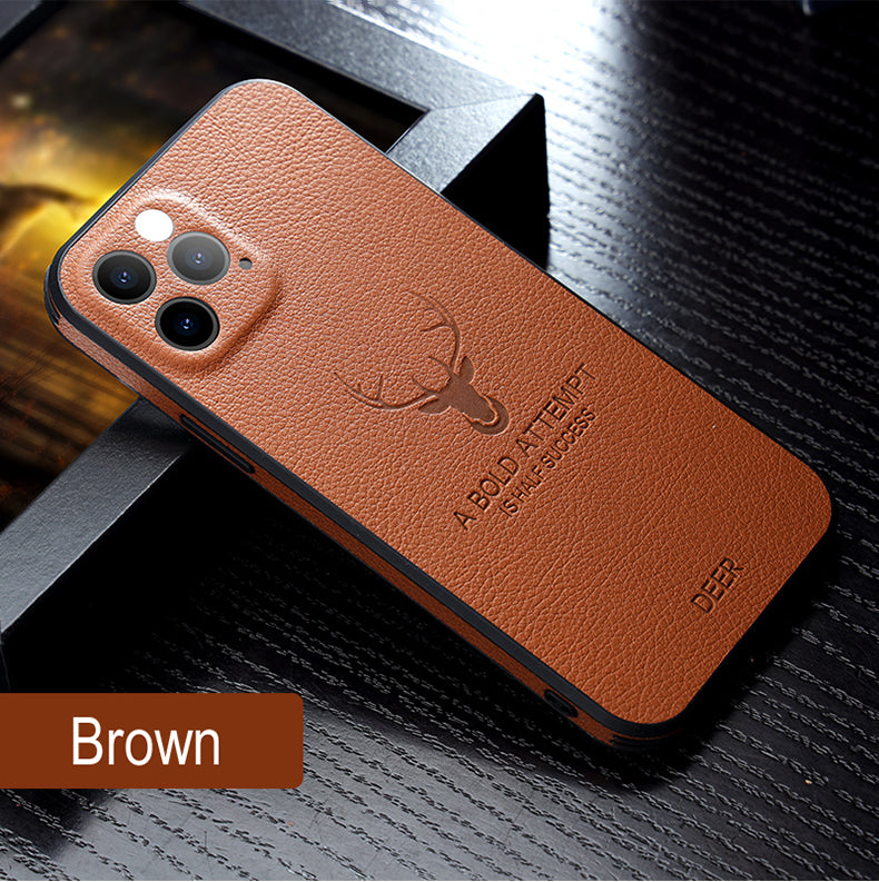 LeYi Luxury Side PU Leather Back Cover Soft Protective Mobile Phone Case For iPhone 12 11 13 pro max