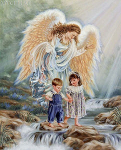 5d Diy Diamond Painting Cross Stitch Diamond Embroidery Angel Girl Picture Landscape Wall Sticker Full Diamond Mosaic