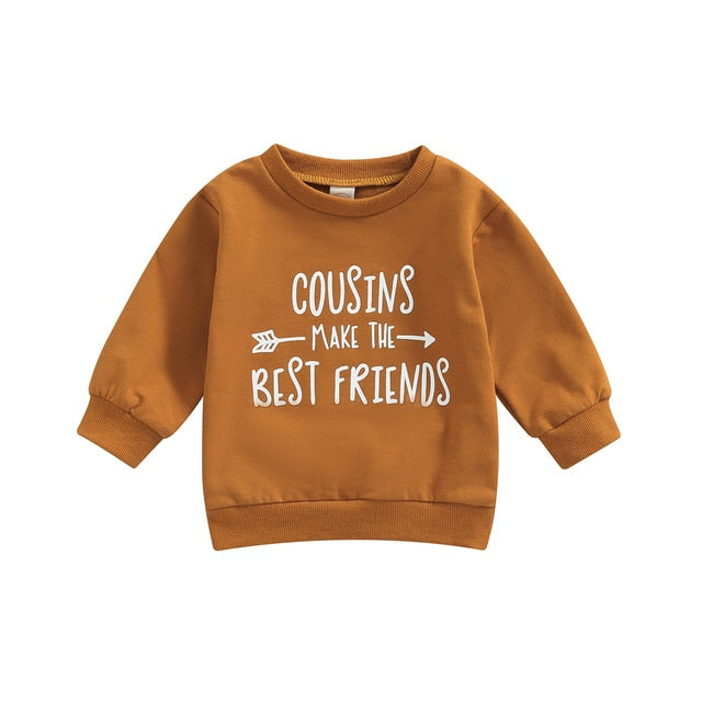 Citgeett Autumn Toddler Boy Girl Pullover Sweatshirt Casual Letter Printed Long Sleeve Tops Fall Spring Clothes| |