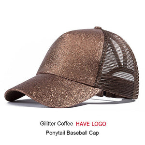 URDIAMOND 2019 Ponytail Baseball Cap Women Messy Bun Snapback Summer Mesh Hats Casual Sport Sequin Caps Drop Shipping Hat Cap