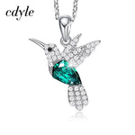 Load image into Gallery viewer, Cdyle Hummingbird Jewellery 925 Sterling Silver Link Chain Necklace Embellished with crystal Women Pendant
