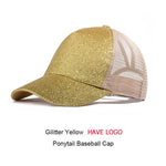 Load image into Gallery viewer, URDIAMOND 2019 Ponytail Baseball Cap Women Messy Bun Snapback Summer Mesh Hats Casual Sport Sequin Caps Drop Shipping Hat Cap
