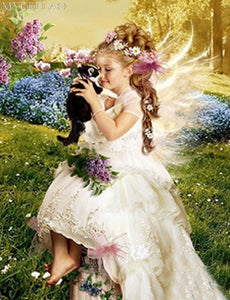 5d Diy Diamond Painting Cross Stitch Diamond Embroidery Angel Girl Picture Landscape Wall Sticker Full Diamond Mosaic