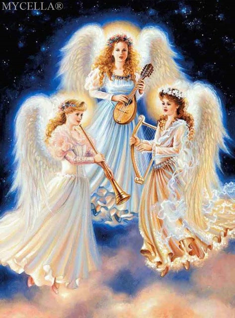 5d Diy Diamond Painting Cross Stitch Diamond Embroidery Angel Girl Picture Landscape Wall Sticker Full Diamond Mosaic