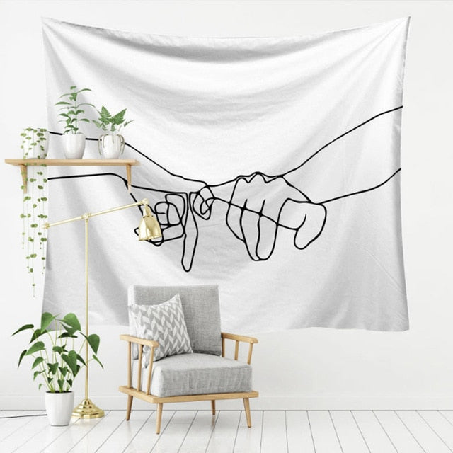 Sexy Body Line Tapestry Art Wall Hanging Tapestry Simple Design Line Wall Decor Bedspread Yoga Mat Picnic Cloth Home & Living|Tapestry