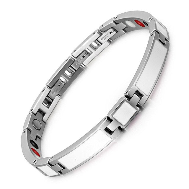 RainSo 2018 New Fashion Epoxy Jewelry Female Magnetic Therapy Bracelet & Bangle Germanium Bio Energy Wristband for Arthritis