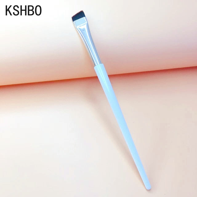 KSHBO Thin Eyebrow Eyeliner Brush Super Fine Angled Brow Contour Brush Portable Women Eyebrow Liner Cream Cosmetic Makeup Tools| |