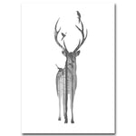 Load image into Gallery viewer, Scandinavian Poster Black White Deer
