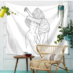 Sexy Body Line Tapestry Art Wall Hanging Tapestry Simple Design Line Wall Decor Bedspread Yoga Mat Picnic Cloth Home & Living|Tapestry