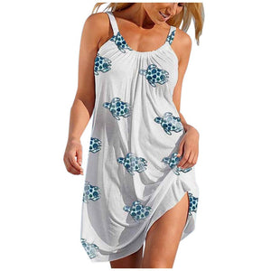 Women&#39;S Parrot Print Summer Beach Dress Fashion Sexy Sleeveless Cute Cartoon Print Hem Loose Beach Camisole Mini Dress Holiday|Dresses|