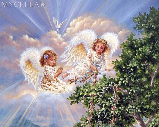 5d Diy Diamond Painting Cross Stitch Diamond Embroidery Angel Girl Picture Landscape Wall Sticker Full Diamond Mosaic