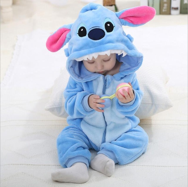 Baby rompers 2017 boys sleepwear girls newborn clothes Hello kitty Cartoon Jumpsuit Pajamas warm cute animal macacao bebe YJY11