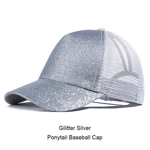 URDIAMOND 2019 Ponytail Baseball Cap Women Messy Bun Snapback Summer Mesh Hats Casual Sport Sequin Caps Drop Shipping Hat Cap