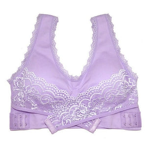 Lingerie Lace Solid Color Cross Side Buckle Without Rims Gathered Sports Underwear Sleep Bra New