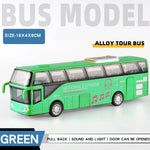 Load image into Gallery viewer, Travel Bus Model Alloy Model Car Diecast Scale Vehicle Model Toy Sound &amp; Light Pull Back Educational Toys For Children Gift
