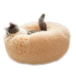 Pet Bed Kennel Super Soft Dog Round Cat Winter Warm Sleeping Bag Long Plush Puppy Cushion Mat Portable Cat Supplies 46/50/60cm|Houses, Kennels & Pens|