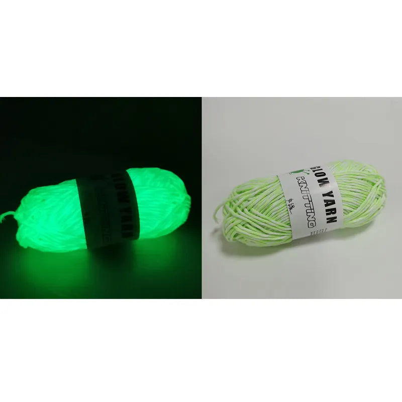 2022 Newest Functional Luminous Yarn Glow in the Dark Polyester Chunky Yarn 53m Long Knitting Wool Yarn for Crochet Sweater Hat