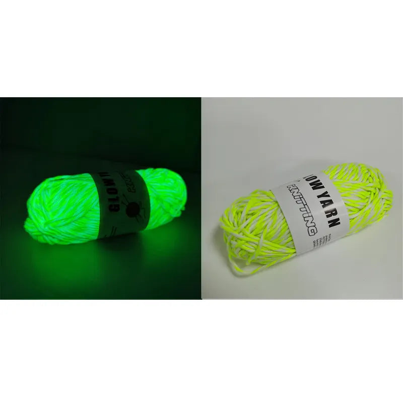 2022 Newest Functional Luminous Yarn Glow in the Dark Polyester Chunky Yarn 53m Long Knitting Wool Yarn for Crochet Sweater Hat