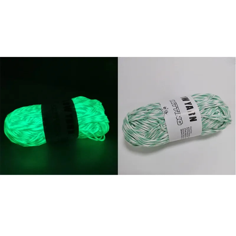 2022 Newest Functional Luminous Yarn Glow in the Dark Polyester Chunky Yarn 53m Long Knitting Wool Yarn for Crochet Sweater Hat