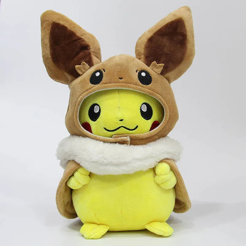 New Pokemon Plush Toys 30cm Height Cute Pikachu And Eevee Plush Doll Toy Christmas Birthday Gifts for Kids