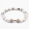 Load image into Gallery viewer, Wholesale 8MM Natural Tiger Eye Howlite Turquoise Beads Stone Silver Gym Bracelet For Men
