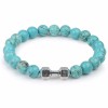 Load image into Gallery viewer, Wholesale 8MM Natural Tiger Eye Howlite Turquoise Beads Stone Silver Gym Bracelet For Men
