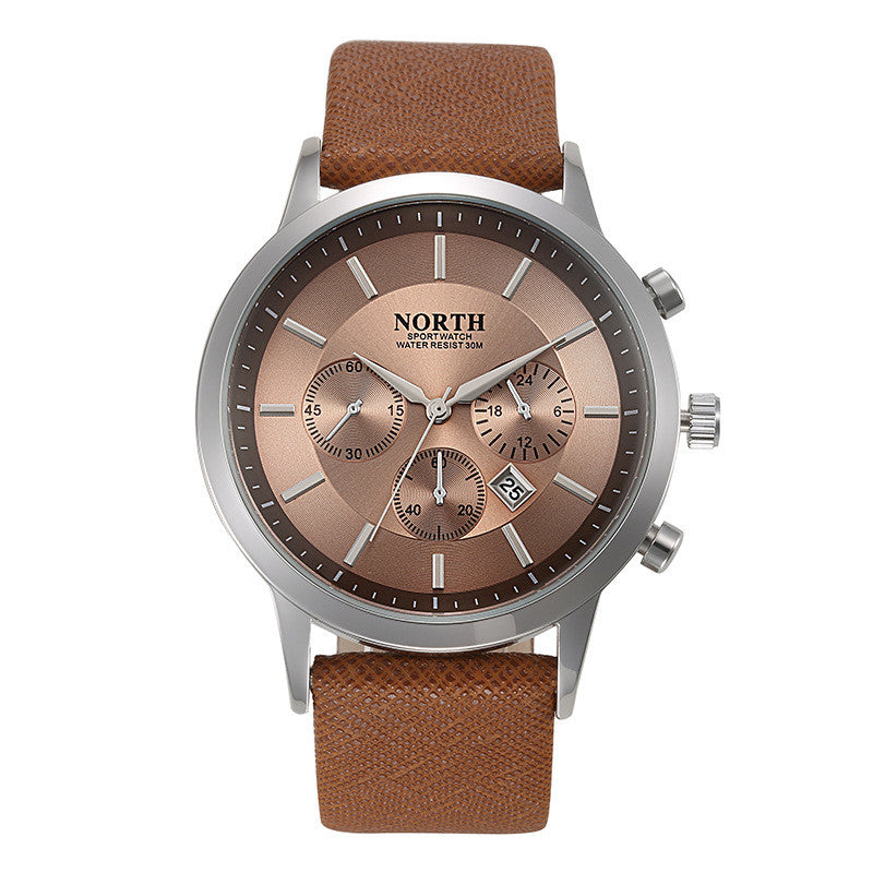 Mens Sports Wristwatch, Color - Silver Brown