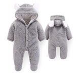 Load image into Gallery viewer, 2019 Newborn Baby Winter Hoodie Clothes Polyester Infant Baby Girls Pink Climbing New Spring Outwear Rompers 3m 12m Boy Jumpsuit, Color - grey
