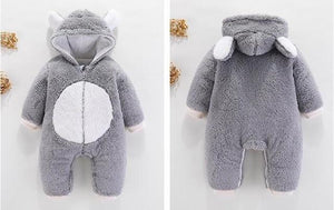 2019 Newborn Baby Winter Hoodie Clothes Polyester Infant Baby Girls Pink Climbing New Spring Outwear Rompers 3m 12m Boy Jumpsuit, Color - grey mao