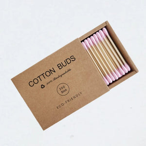 Black 200Pcs/box Double Head Cotton Swab Bamboo Sticks Cotton Swab Disposable Buds Cotton for Beauty Makeup Nose Ears Cleaning