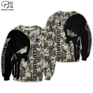 Mens women Deer hunter 3d printed Hoodies unisex long sleeve skull hunting Sweatshirts jacket warrior pullover tracksuit|Hoodies & Sweatshirts